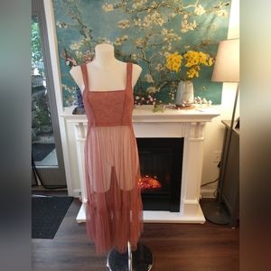 Free People mesh crochet festival top NWT XS.